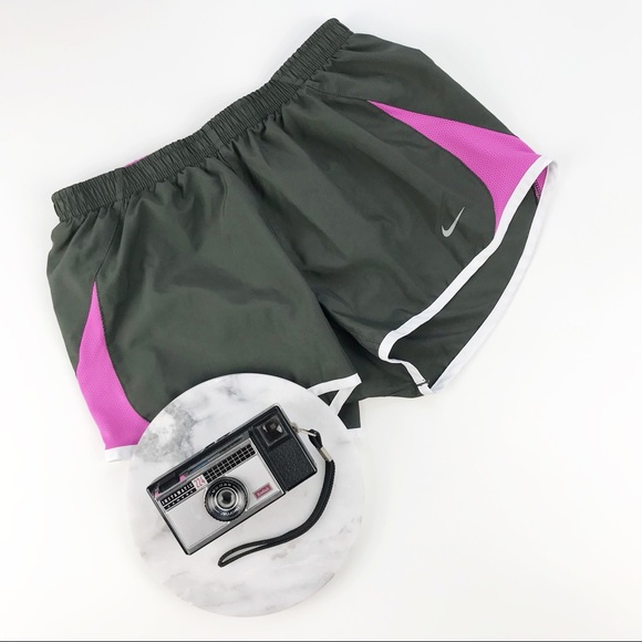Nike Pants - Nike Tempo Dri Fit Women Running Shorts Gray Pink